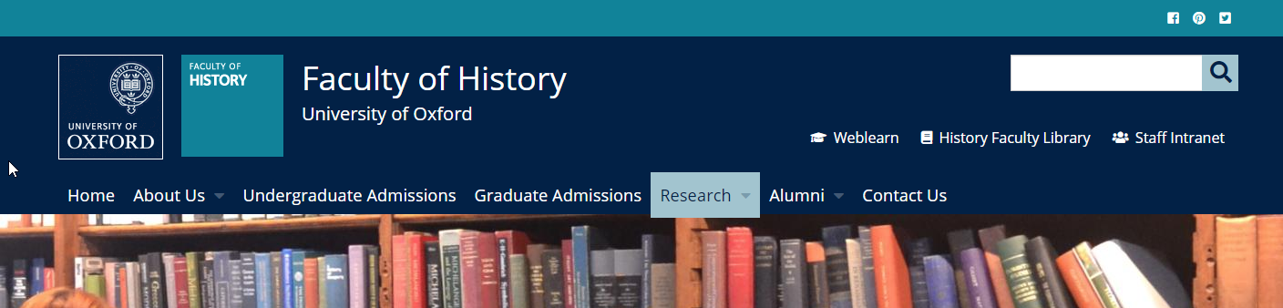 faculty of history website header